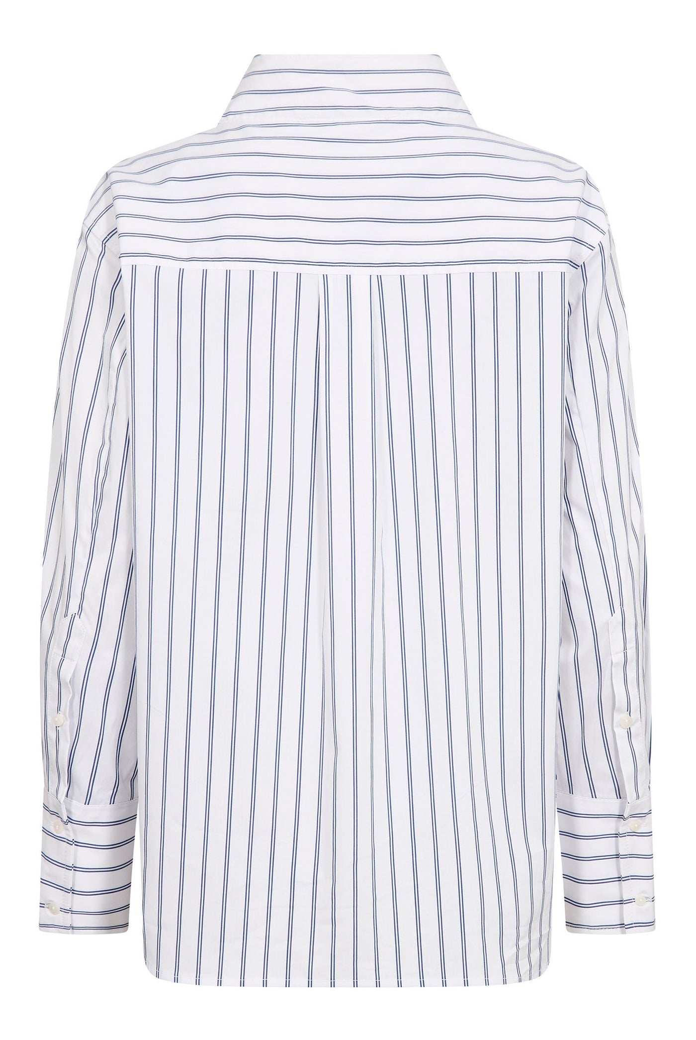 SomoCC Stripe Funnel Neck Shir 10001-White - 500372