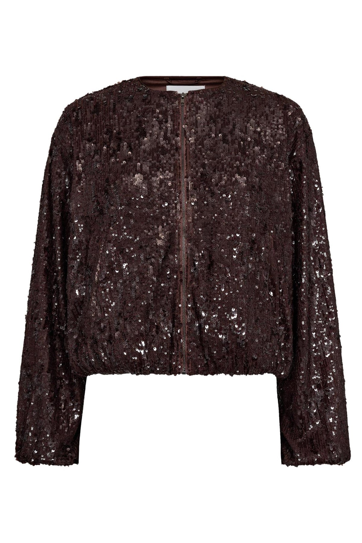 SophieCC Sequin Balloon Jacket 145-Dark Brown - 30371