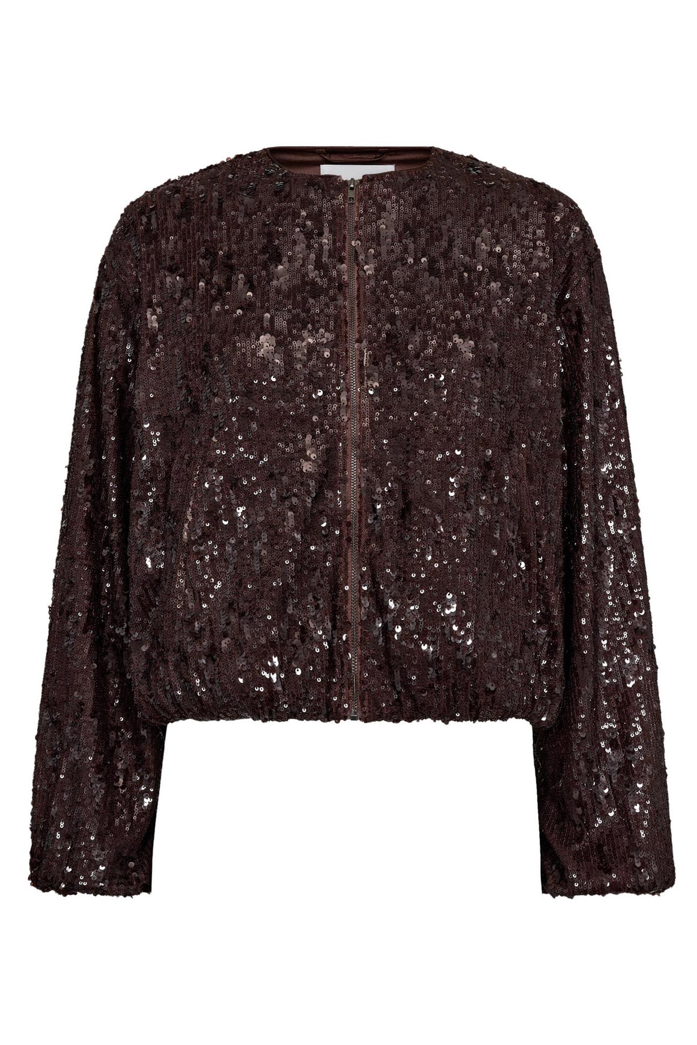 SophieCC Sequin Balloon Jacket 145-Dark Brown - 30371