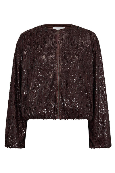 SophieCC Sequin Balloon Jacket 145-Dark Brown - 30371 Thumbnail