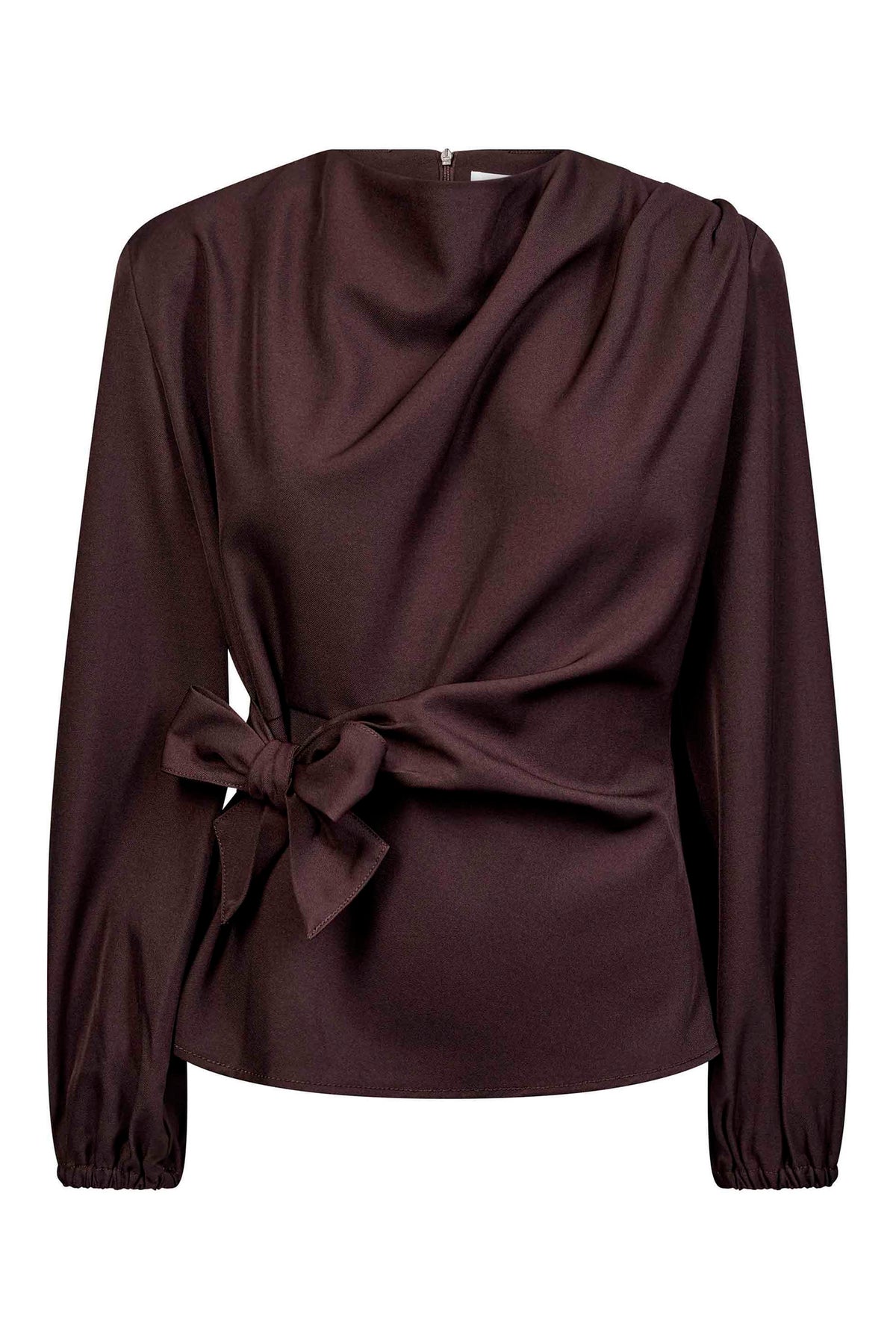 LunaCC Tie Blouse 20016-Bison - 500386