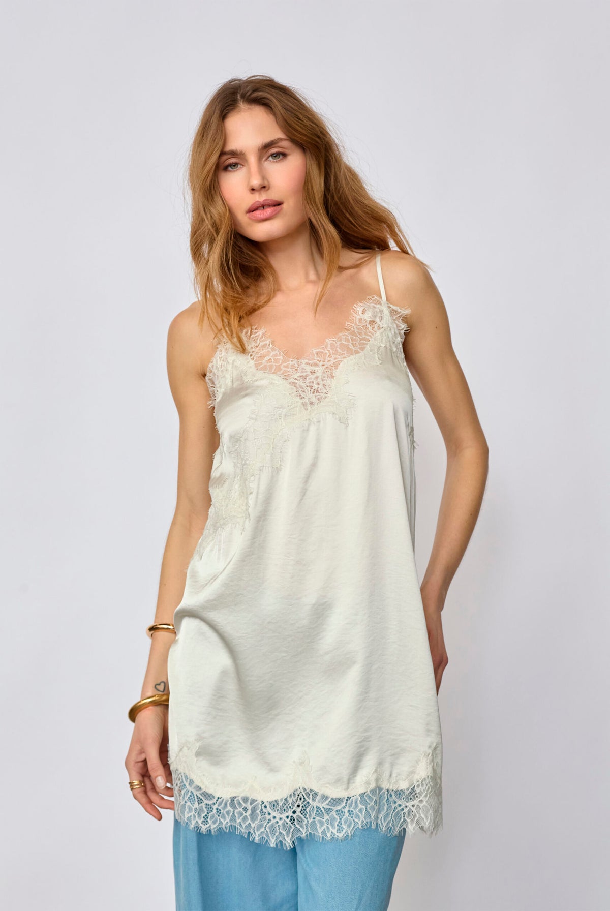 IdunCC Lace Crop Dress 11-Off white - 46107