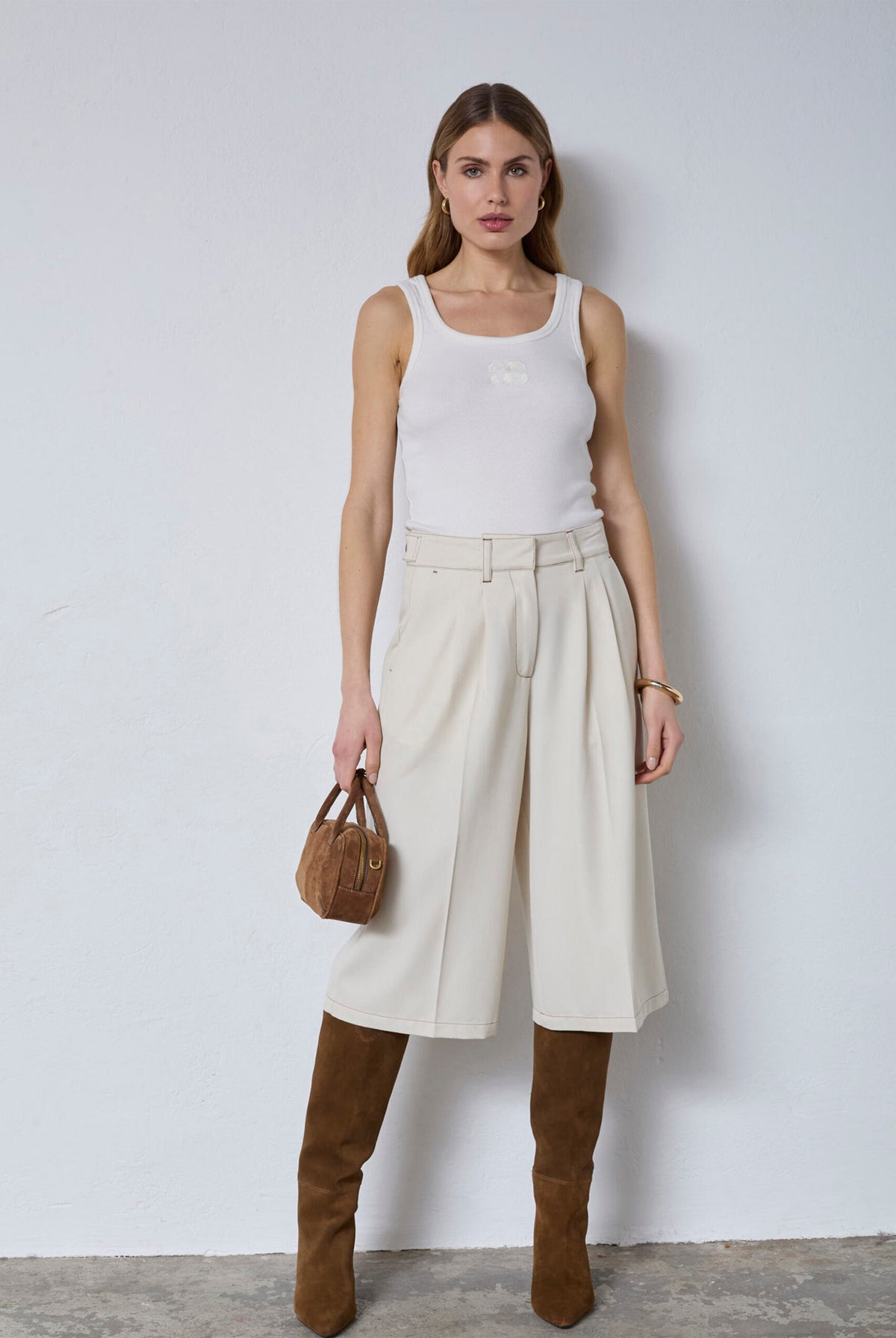 TerryCC Pleat Bermuda 320-Bisquit - 41205