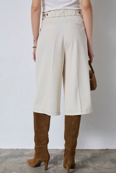TerryCC Pleat Bermuda 320-Bisquit - 41205 Thumbnail