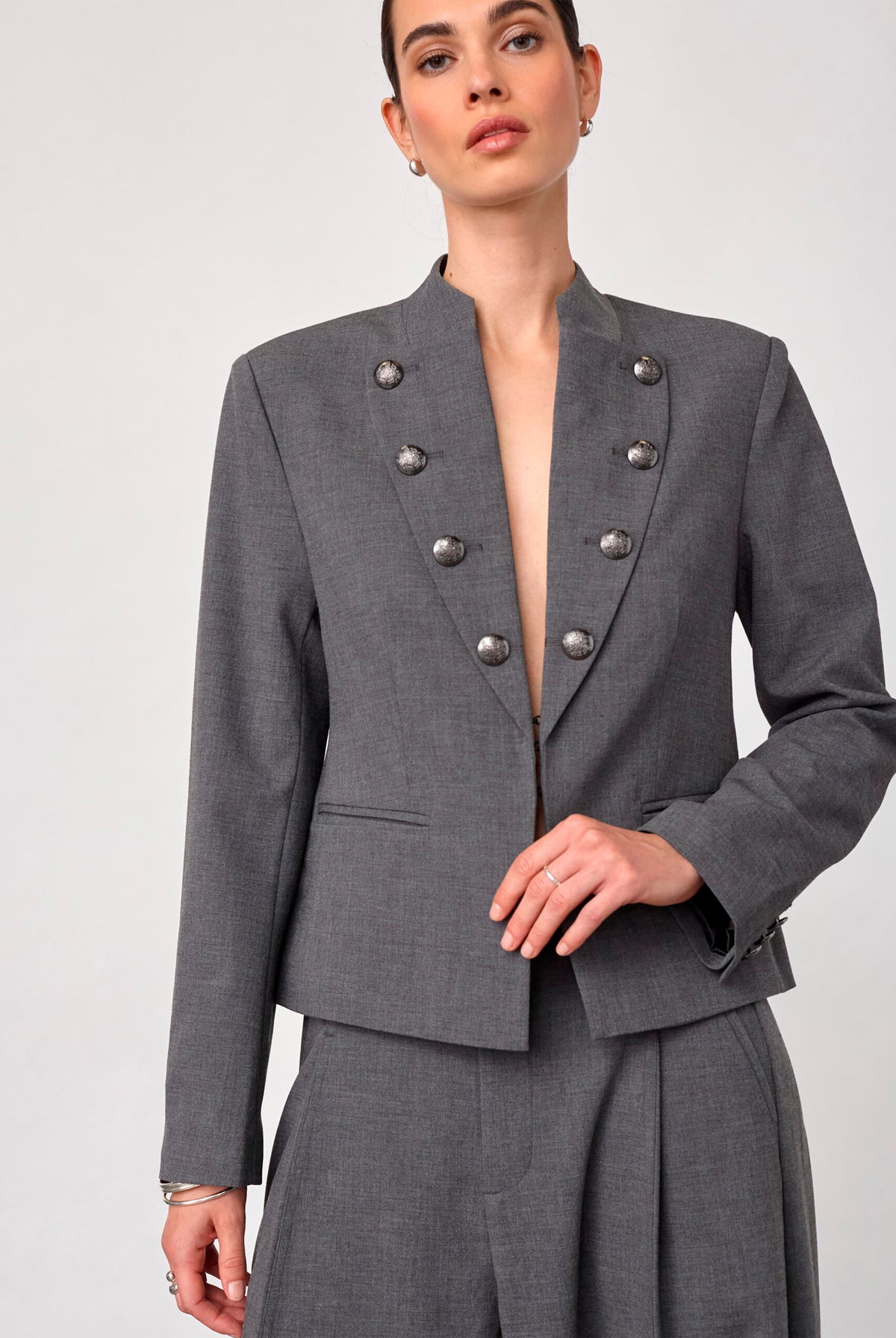 Priscillacc Officer Jacket Mid Grey - 500823