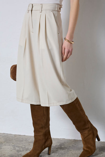TerryCC Pleat Bermuda 320-Bisquit - 41205 Thumbnail