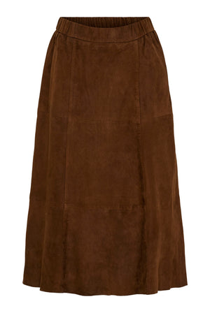 Suede Skirt Dark Chocolate Brown - 100287