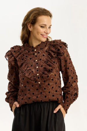 Stefana blouse without sliptop Brown - 16892