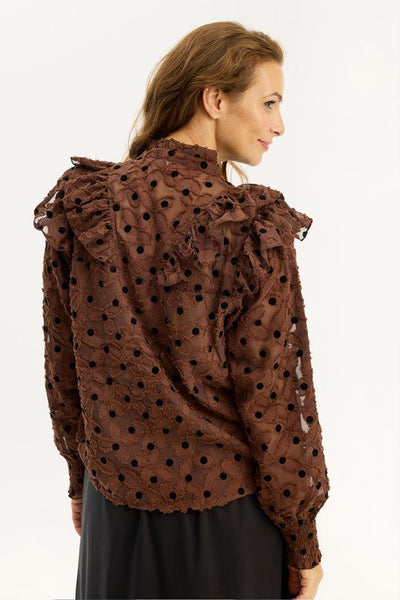 Stefana blouse without sliptop Brown - 16892 Thumbnail