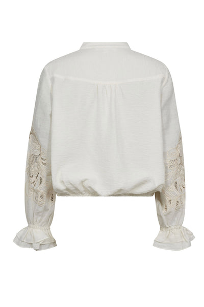 StinaCC Emb Blouse 11-Off white - 45078 Thumbnail