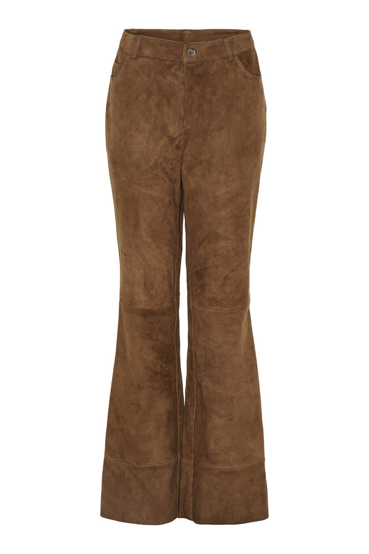 Stretch Suede Bootcut Pants Hazelnut - 11454
