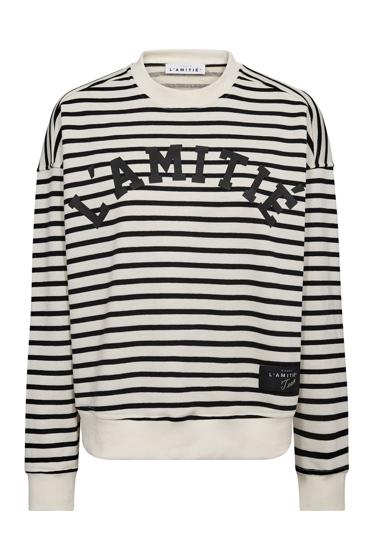 Stripe Logo Sweat Offwhite Black - HL10441
