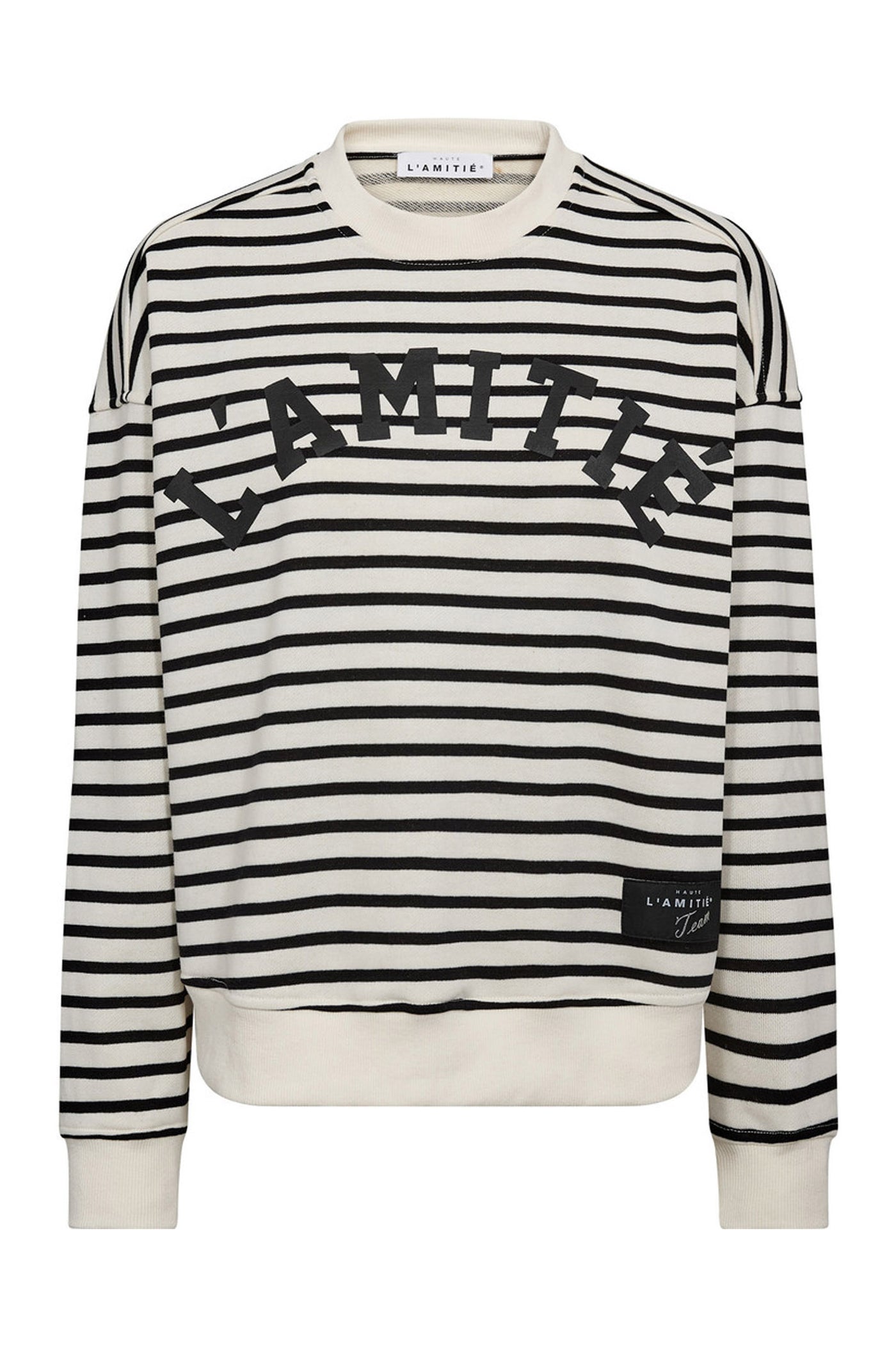 Stripe Logo Sweat Offwhite Black - HL10441