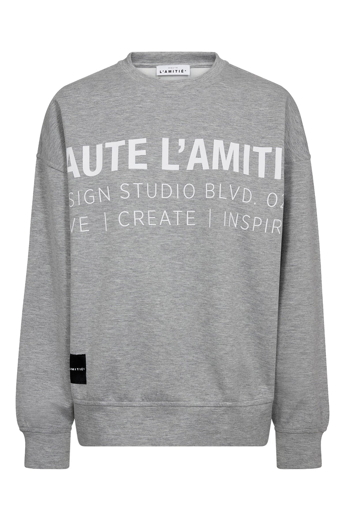 Studio Logo Sweat Grey Melange/ White - HL10446