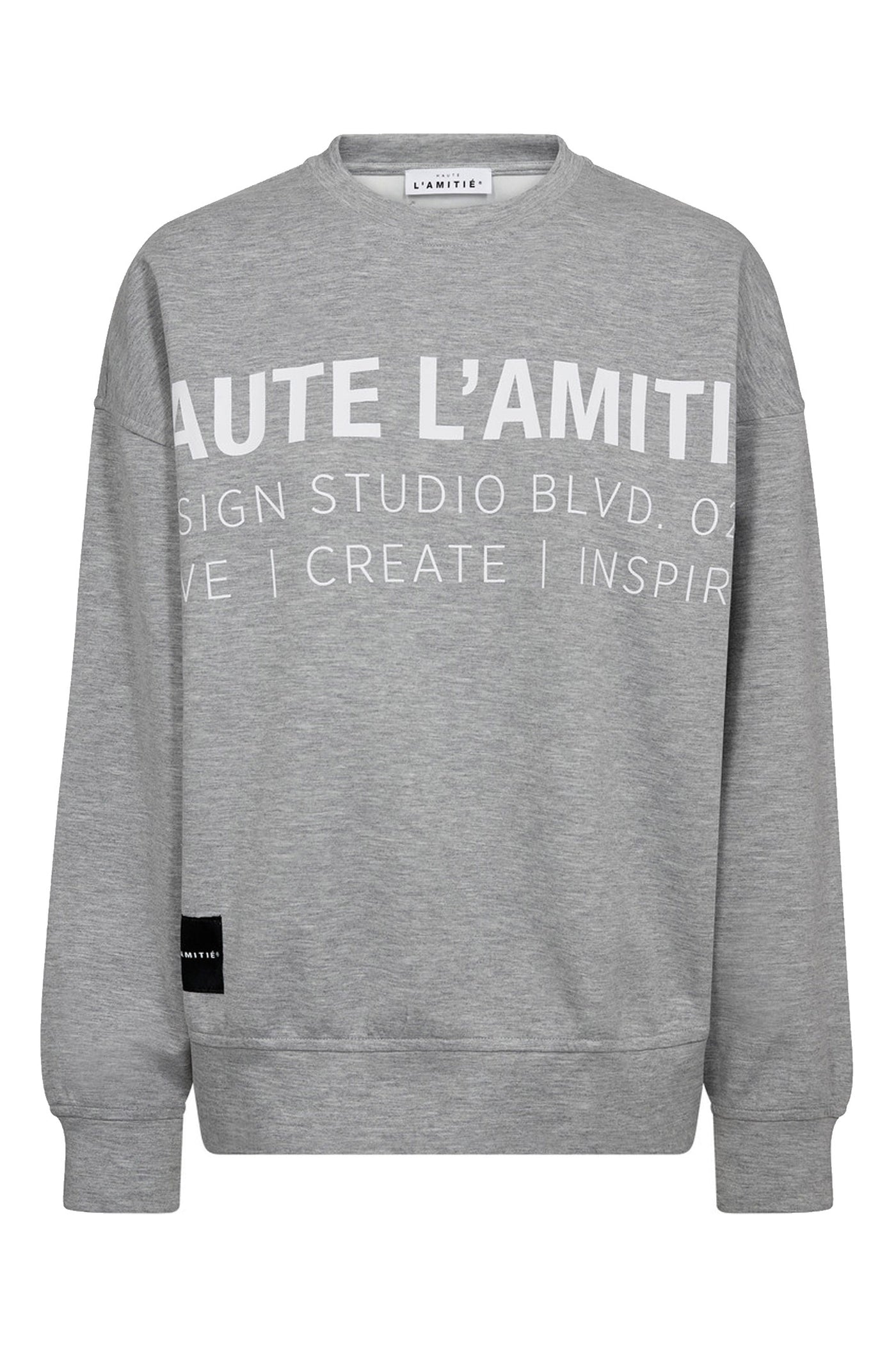 Studio Logo Sweat Grey Melange/ White - HL10446