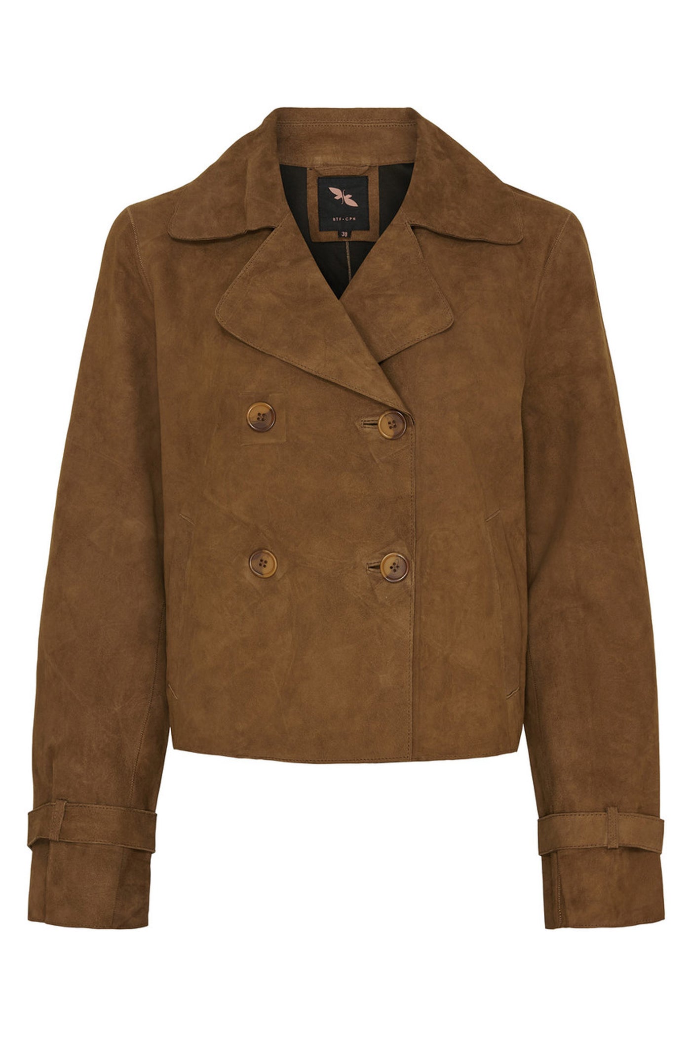 Suede Short Trenchcoat Caramel - 100298