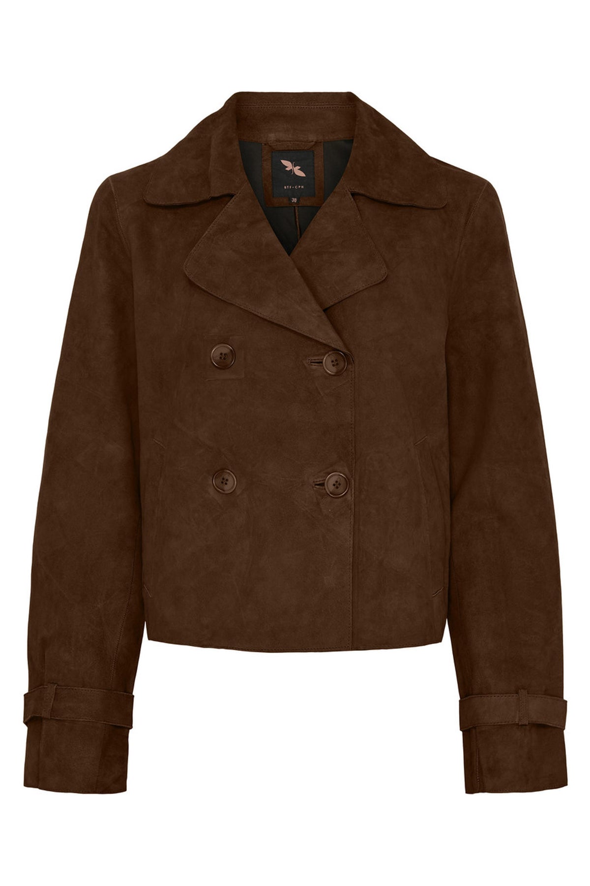 Suede Short Trenchcoat Chocolate Brown - 100298