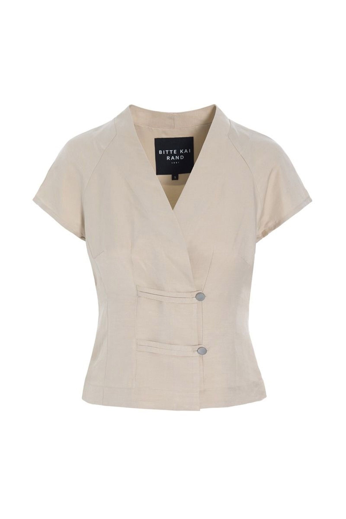 Sukosu kortærmet  bluse IVORY - 263-2474-5774