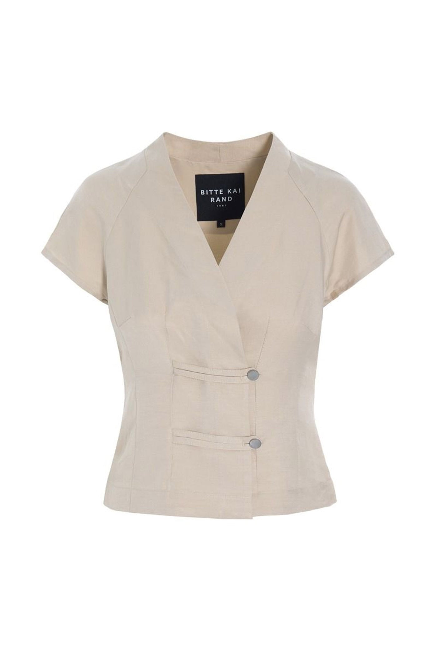 Sukosu kortærmet  bluse IVORY - 263-2474-5774