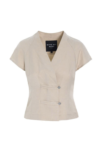 Sukosu kortærmet  bluse IVORY - 263-2474-5774 Thumbnail
