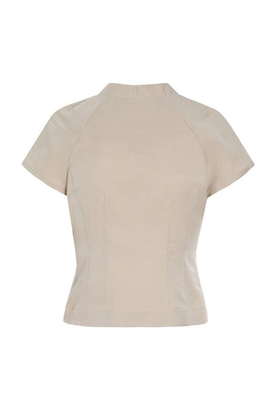 Sukosu kortærmet  bluse IVORY - 263-2474-5774 Thumbnail