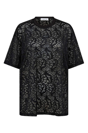 Summer Lace Loose Tee Black - HL10725