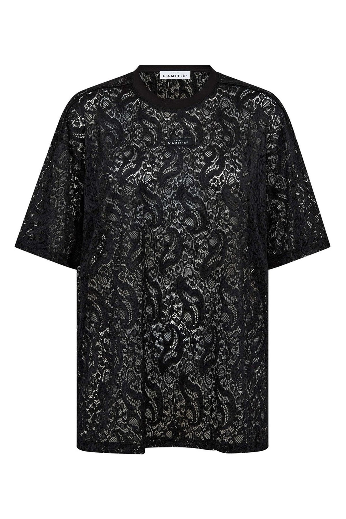Summer Lace Loose Tee Black - HL10725
