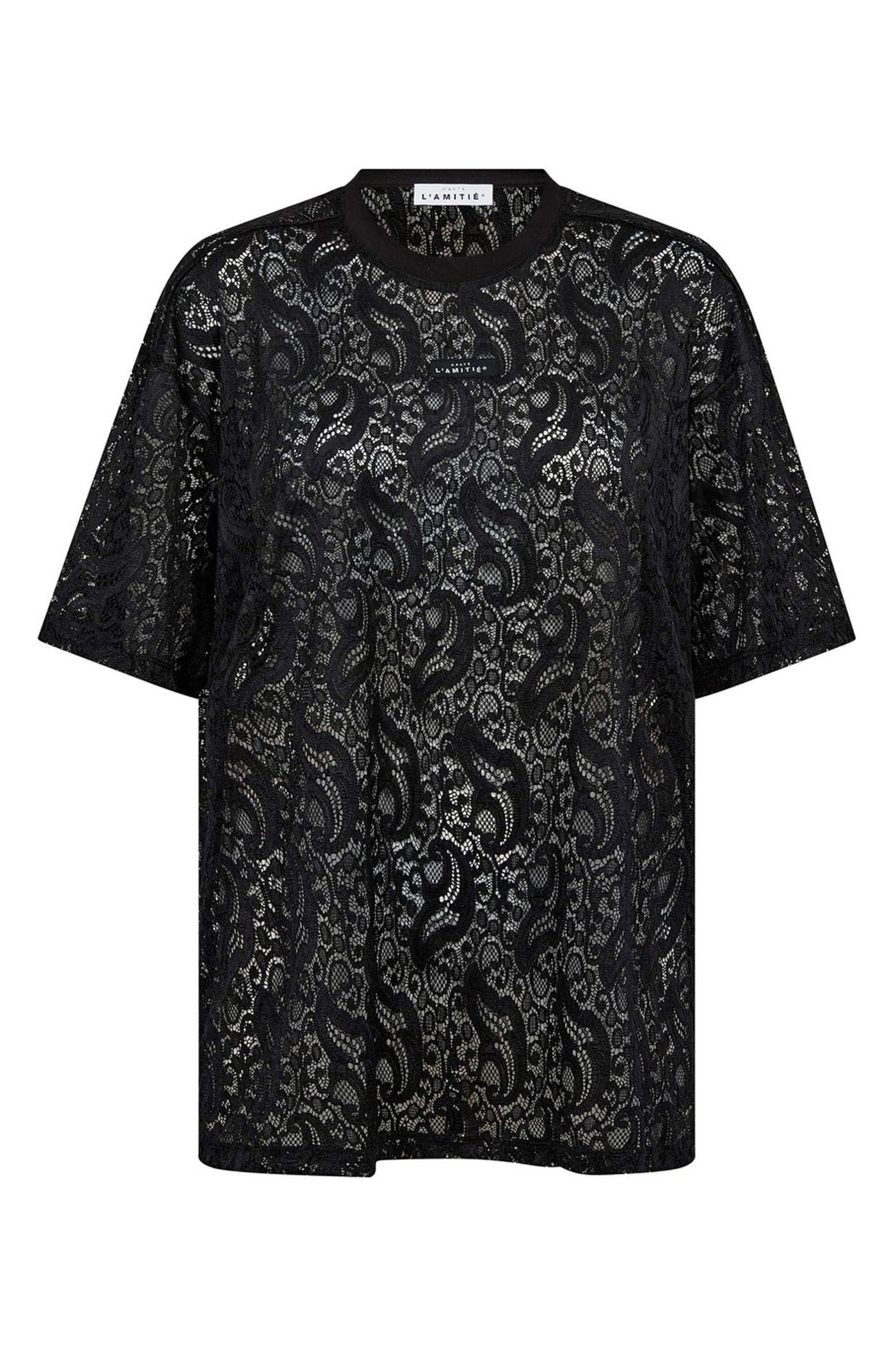 Summer Lace Loose Tee Black - HL10725