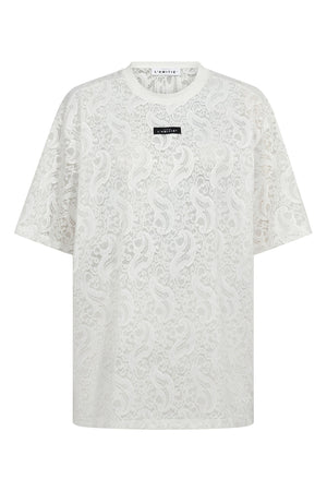 Summer Lace Loose Tee White - HL10725