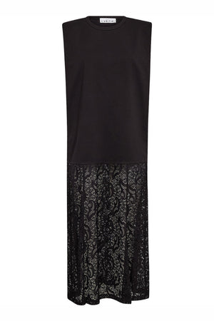 Summer Lace Tee Dress Black - HL10535