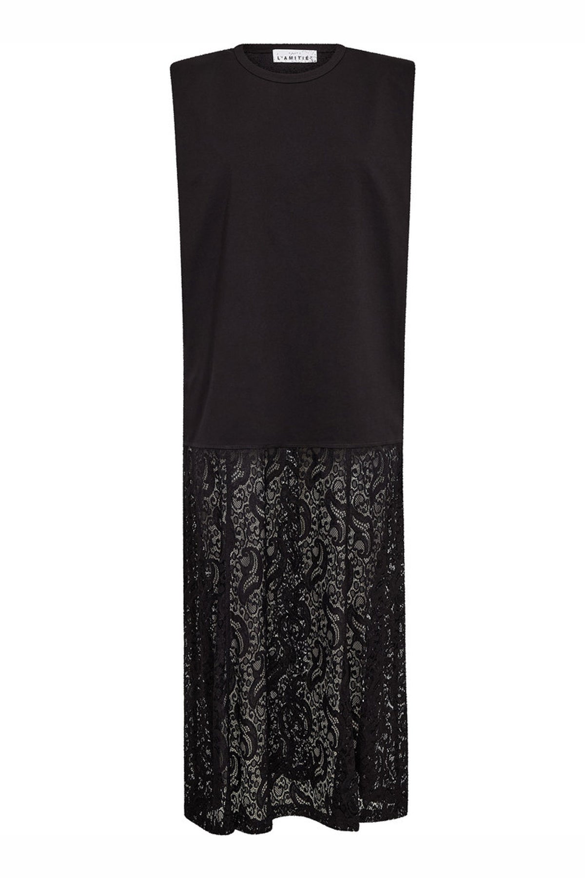 Summer Lace Tee Dress Black - HL10535