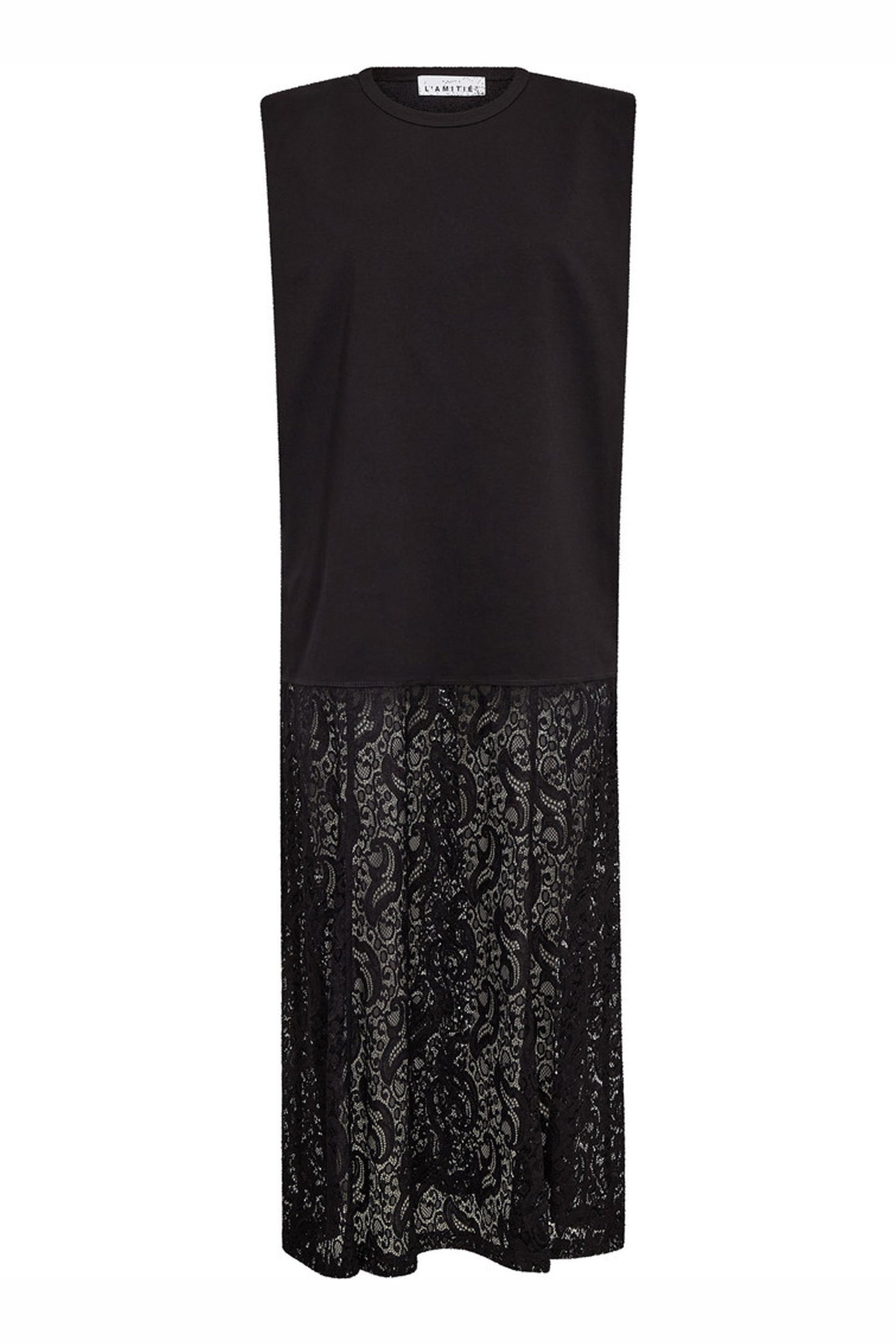 Summer Lace Tee Dress Black - HL10535