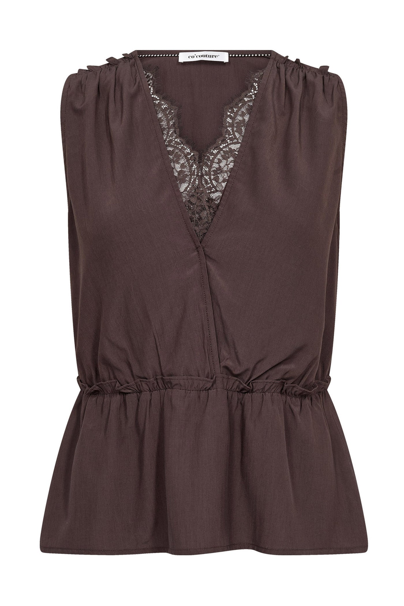 SunnyCC Lace Top 145-Dark Brown - 45128