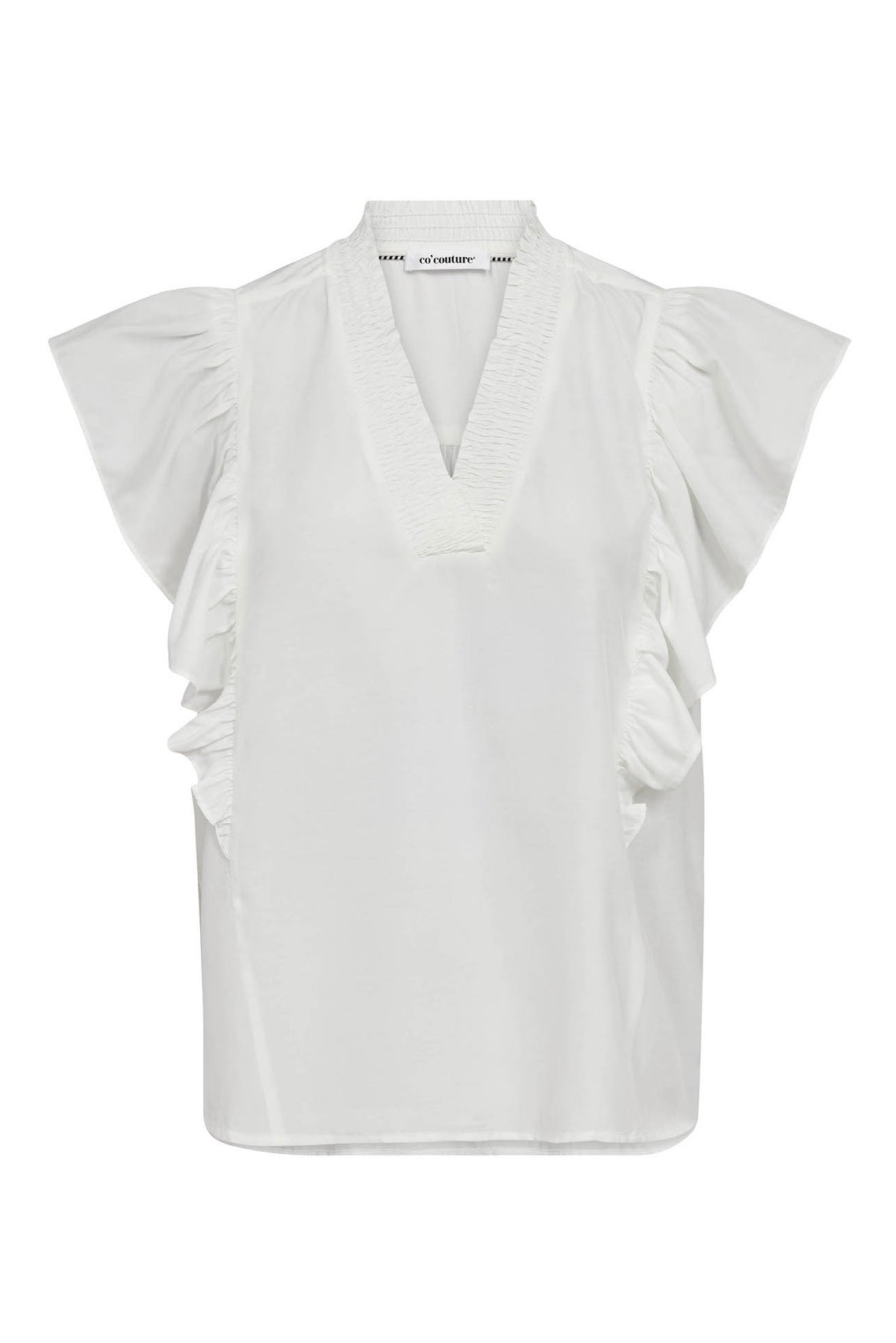 SunriseCC Frill SS V-Top 11-Off white - 45168