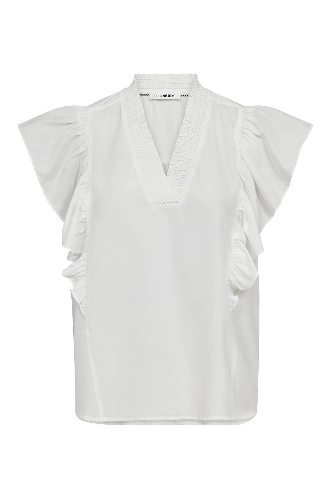 SunriseCC Frill SS V-Top 11-Off white - 45168