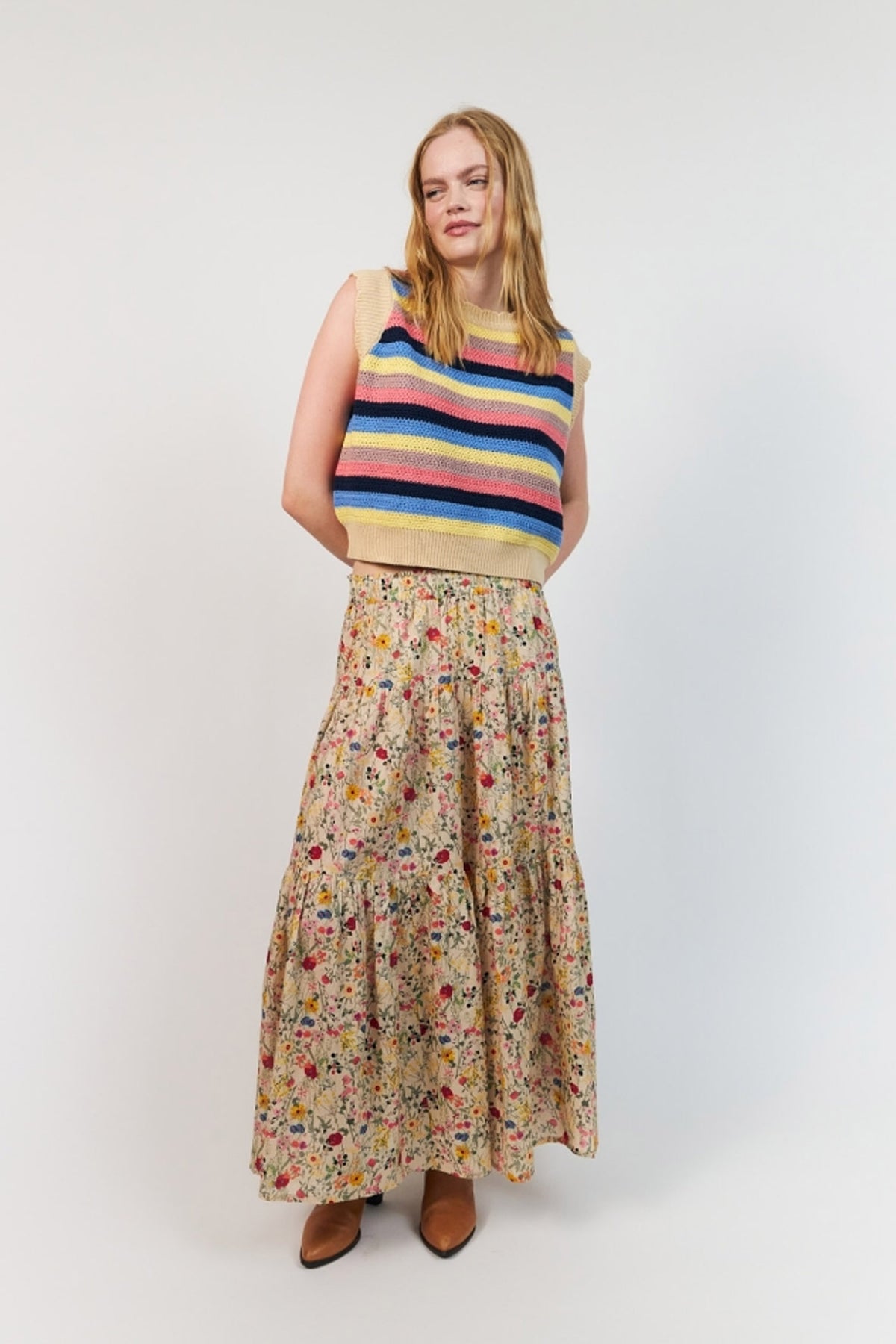 Sunsetll Maxi Skirt Flower Print - 26241-2006