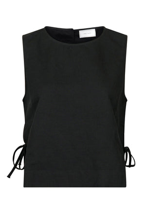 Svetlana Linen Top Black - 159947