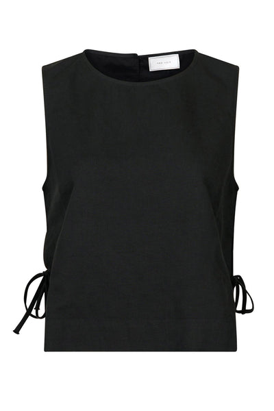 Svetlana Linen Top Black - 159947 Thumbnail