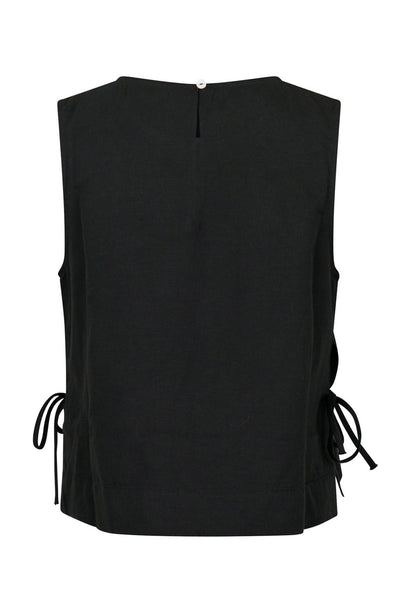 Svetlana Linen Top Black - 159947 Thumbnail