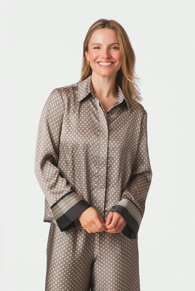 Mistan Pattern Shirt Beige - 170075 Thumbnail