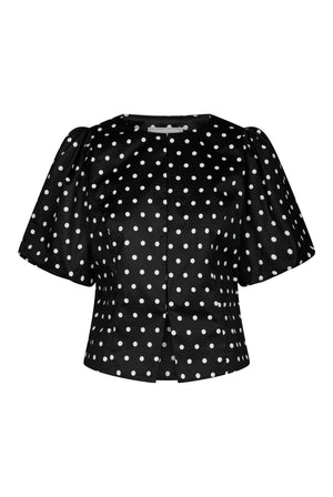 Anela Dot Blouse Black - 167821