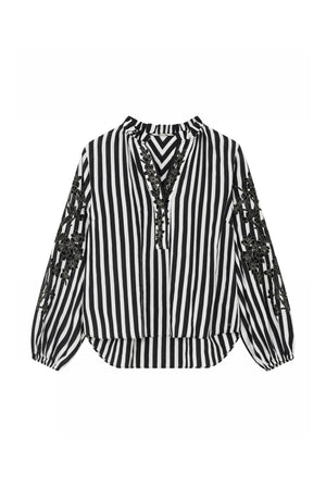 Annemie, embroidery blouse 1990-Dull Black - 62607/7641
