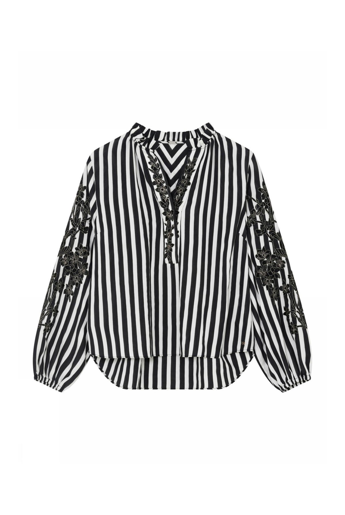 Annemie, embroidery blouse 1990-Dull Black - 62607/7641