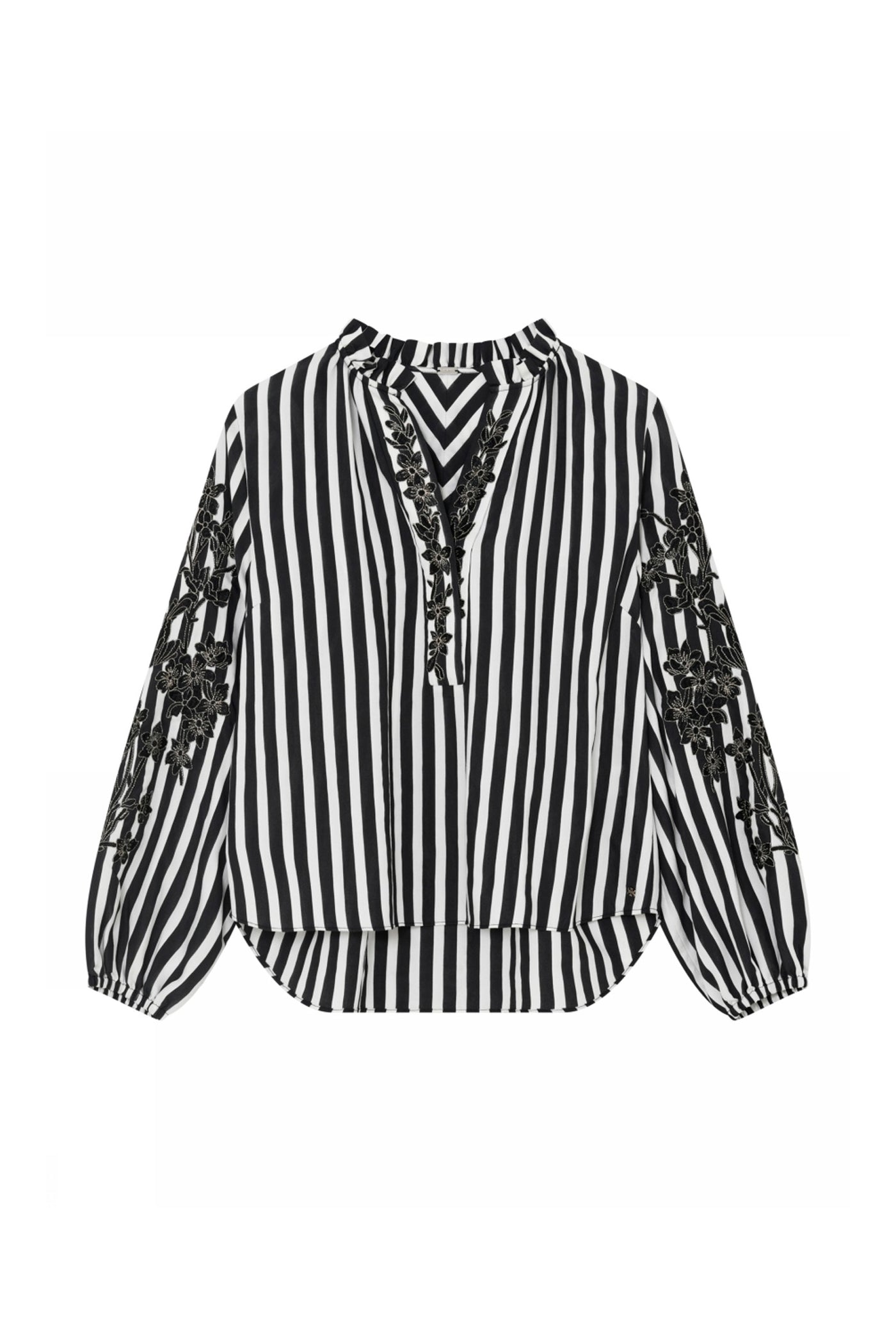 Annemie, embroidery blouse 1990-Dull Black - 62607/7641