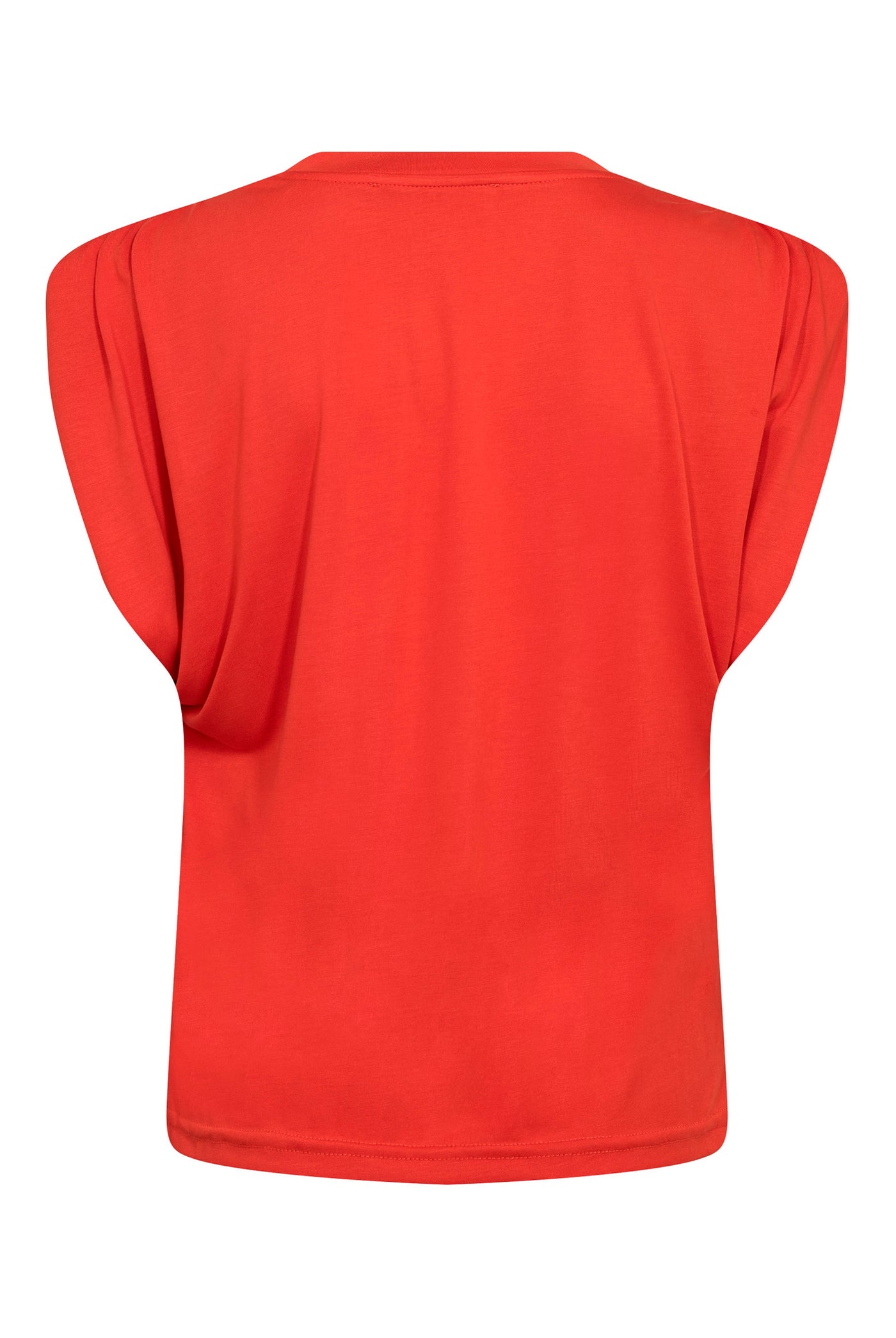 CamillaCC Ruched Shoulder Tee 66-Flame - 43033