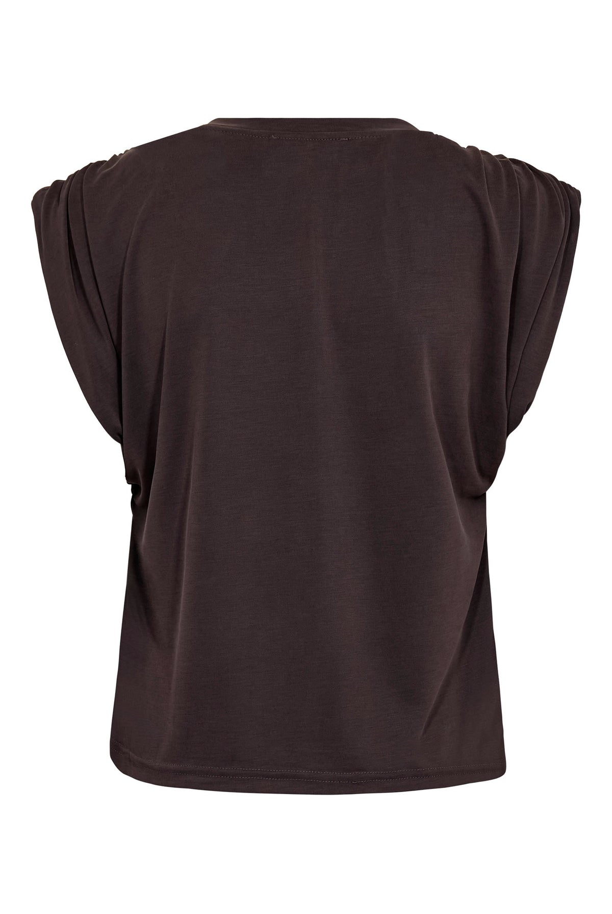 CamillaCC Ruched Shoulder Tee 140-Dark Grey - 43033