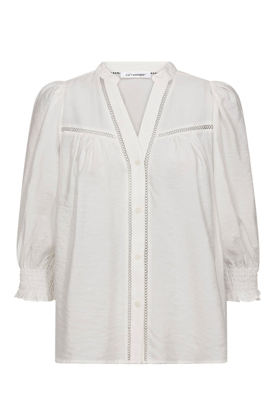 CallumCC Lace Puff V-Shirt 4000-White - 45173 Thumbnail