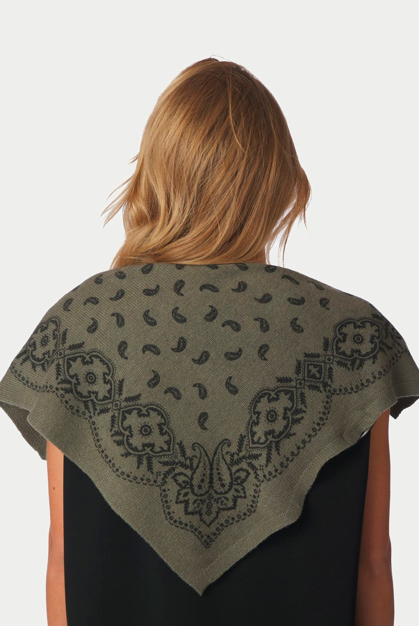 Adelina Paisley Knit Scarf ARMY - 169506