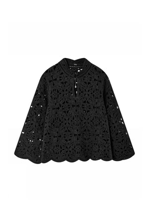 Lorina, lace blouse 1999-Black - 62666/8049