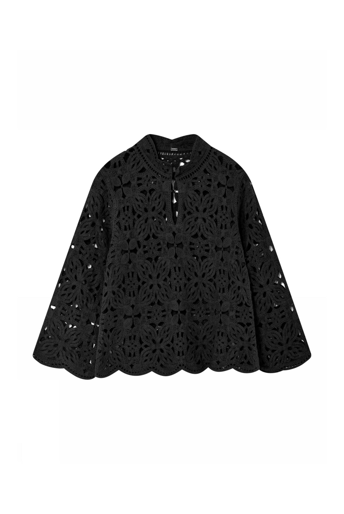 Lorina, lace blouse 1999-Black - 62666/8049